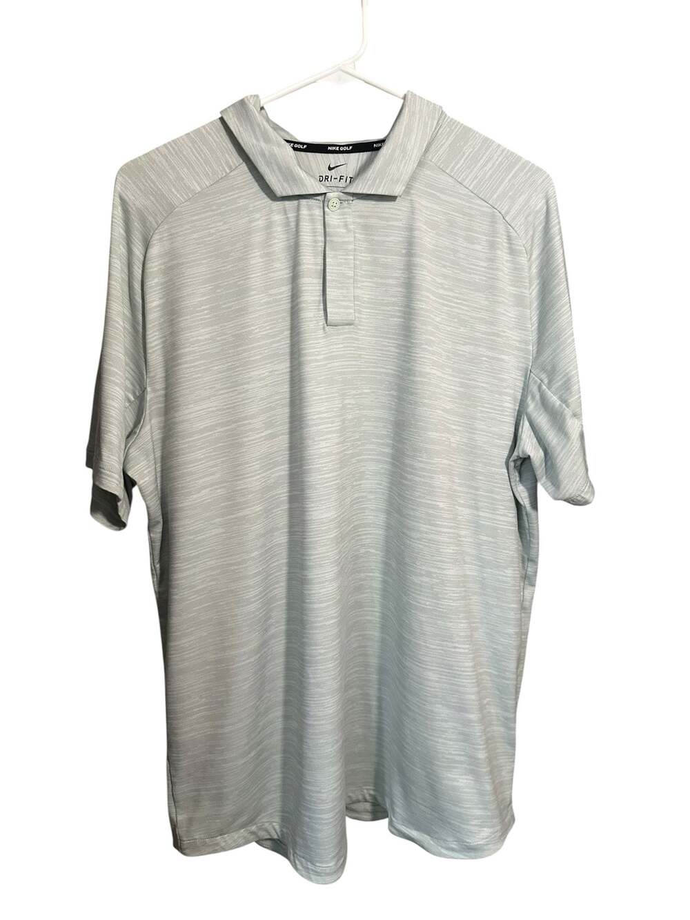 Nike Golf Dri-Fit Men's Polo Shirt Grey/Green Textured Pattern